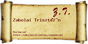 Zabolai Trisztán névjegykártya